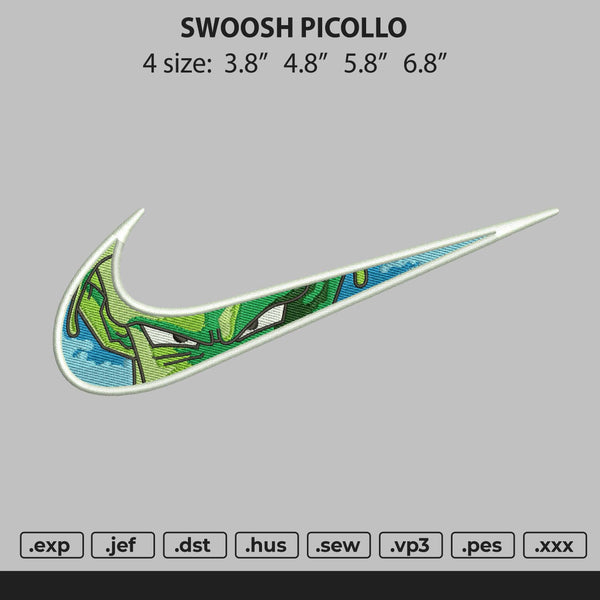 Swoosh Piccolo Embroidery File 4 size