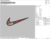 Swoosh Anime 002 Embroidery File 4 size