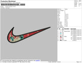 Swoosh Anime 002 Embroidery File 4 size