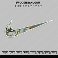 Swoosh Bakugou Embroidery File 4 size