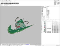 Swoosh Bulbasaur Embroidery File 4 size