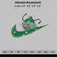 Swoosh Bulbasaur Embroidery File 4 size