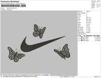 Swoosh Butterflies Embroidery File 4 size
