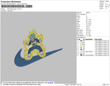 Swoosh Goku V2 Embroidery File 4 size