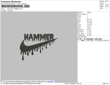Swoosh Hammer Embroidery File 4 size