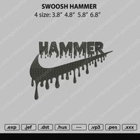 Swoosh Hammer Embroidery File 4 size