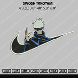 Swoosh Tokoyami Embroidery File 4 size