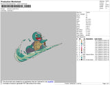 Swoosh Turtle Embroidery File 4 size