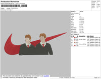 Swoosh Fred & George Embroidery File 4 size