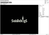 Suicideboys Text Embroidery File 6 sizes