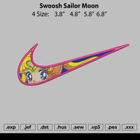 Swoosh Sailormoon Embroidery File 4 size
