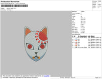 Tanjiro Mask Embroidery File 4 size