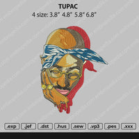 Tupac Embroidery File 4 size
