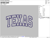 Texas Text Embroidery File 4 size