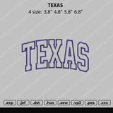 Texas Text Embroidery File 4 size