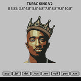 Tupac King Embroidery File 6 sizes
