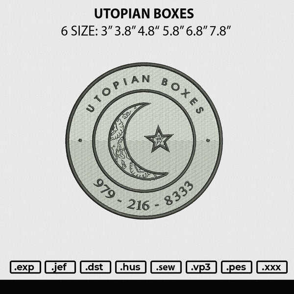 Utopian Boxes Embroidery File 6 sizes