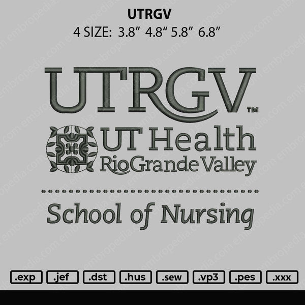 UTRGV Embroidery File 4 size
