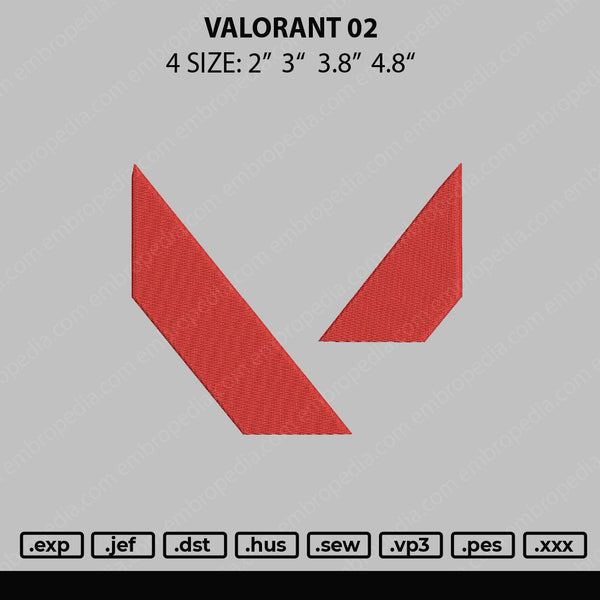 Valorant 02 Embroidery File 4 size
