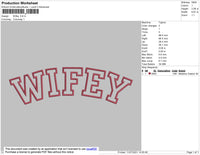 Wifey Embroidery File 4 size