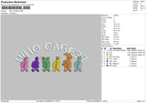 Who Cares Embroidery File 4 size