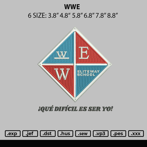 Wwe Embroidery File 6 sizes