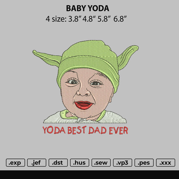 Baby Yoda 01 Embroidery File 4 size
