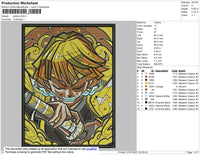 Zenitsu Embroidery File 4 size