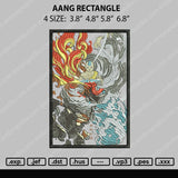 Aang Rectangle Embroidery File 4 size