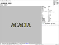 Acacia Embroidery File 4 size