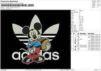Adidas Mickey Embroidery File 6 sizes