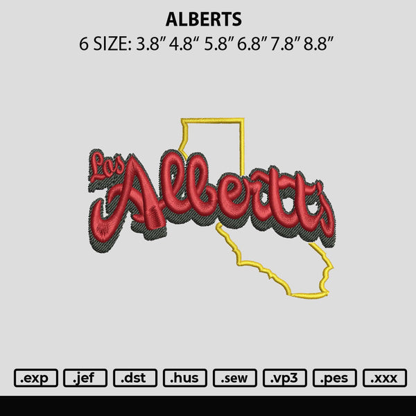 Alberts Embroidery File 6 sizes