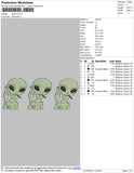 Aliens Embroidery File 4 size