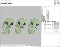 Aliens Embroidery File 4 size