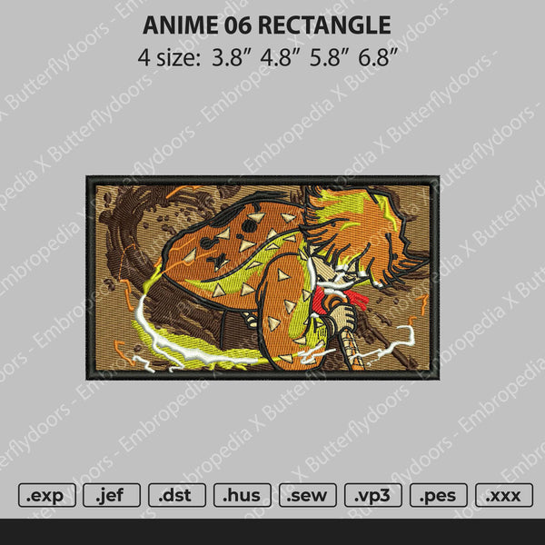 Anime 06 Embroidery File 4 size