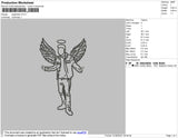 Angel Man Outline Embroidery File 4 size