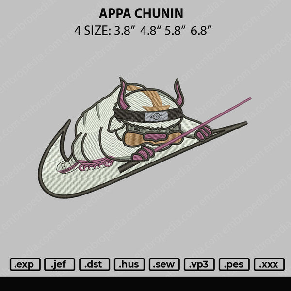 Appa Chunin Embroidery File 4 size
