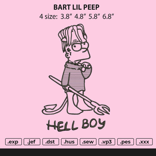 Bart Lil Peep Embroidery File 4 size