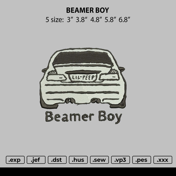 Beamer Boy Embroidery File 5 size