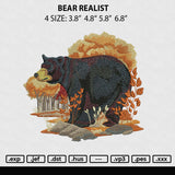 Bear Realist Embroidery File 4 size