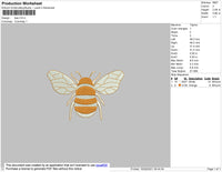 Bee Embroidery File 4 size