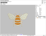 Bee Embroidery File 4 size