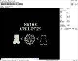 Baire Athletes Embroidery File 4 size