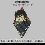 Berserk Head Embroidery File 4 size