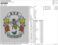 Bee Yourself Embroidery File 5 size