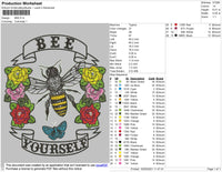Bee Yourself Embroidery File 5 size