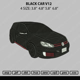 Black Car V12 Embroidery File 4 size