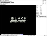 Black Excellence Embroidery File 4 size