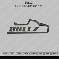 Bullz Embroidery File 4 size
