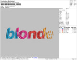 Blonde Color Embroidery File 4 size